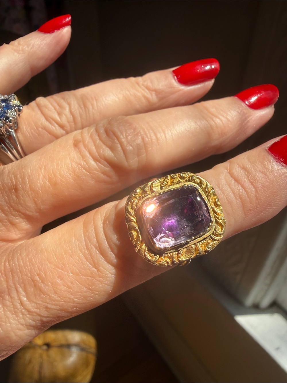 Antique Georgian 14K + Amethyst Ring. 💜